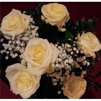 Ramo 6 rosas blancas