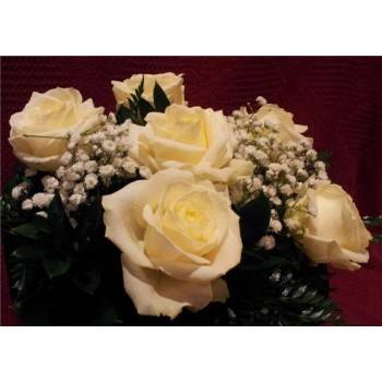 Ramo 6 rosas blancas