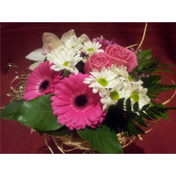 Bouquet blanco y rosa